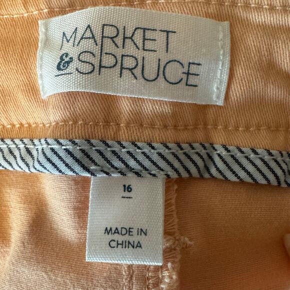 Market & Spruce Coral Chino Shorts NWT Size 16 Mid Rise Stretch Cotton Pockets - Picture 6 of 8